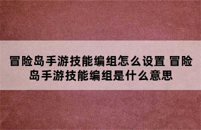 冒险岛手游技能编组怎么设置 冒险岛手游技能编组是什么意思